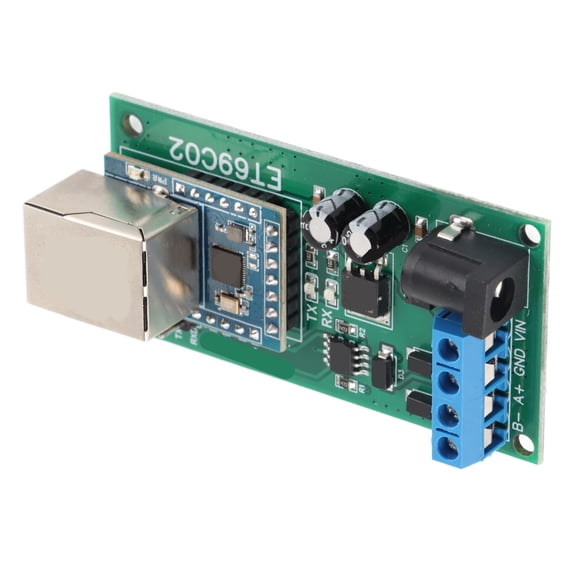 BIMZUC Ethernet to RS485 Converter 9600BPS TVS Anti Surge Protection RS485 RTU TCP to Ethernet UDP Module 12V Without Shell (5.11 in / 13 cm)[cite: 1]
