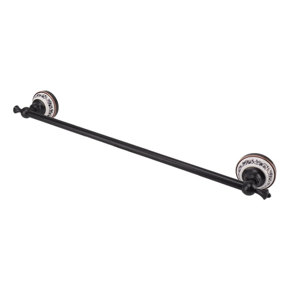 BIMZUC European Style Single Rod Copper Bath Towel Bar, 19.7 inches / 50 cm Wall Mounted Bathroom Towel Holder Rack for Toilets and Washrooms, Dark Bronze Finish
