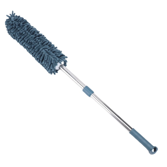 BIMZUC Extendable Hand Duster Static Absorption Soft Dust Cleaning Brush for Home Car, Telescopic Flexible Dusting Tool, Washable Yarn Material, Navy Blue, 23.62 to 31.5 inches / 60-80 cm