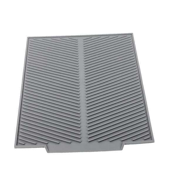 BIMZUC Extra Large Dish Drying Mat Premium Heat Resistant Silicone Pad Counter Drain Pad, Grey, 17.3 in / 44 cm