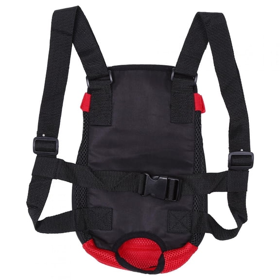 BIMZUC Fashionable Durable Pet Dog Five Holes Backpack Front Chest Tote Carrier Bag, Red, Small