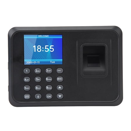 BIMZUC Fingerprint Attendance Machine Efficient Management Employee Checking in Recorder Digital Time Clock System for Office Business Workplace, Wide Voltage US Plug A6 Model, Black