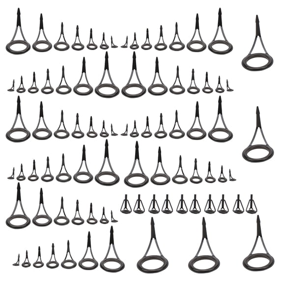 BIMZUC Fishing Rod Single Foot Fishing Pole Eyes Rings Repair Kit Line Guides Tip Top Ring Set, 85 Pcs Ceramic Eyelets Assortment in Storage Case, 8.27in / 21cm, 0.58lb