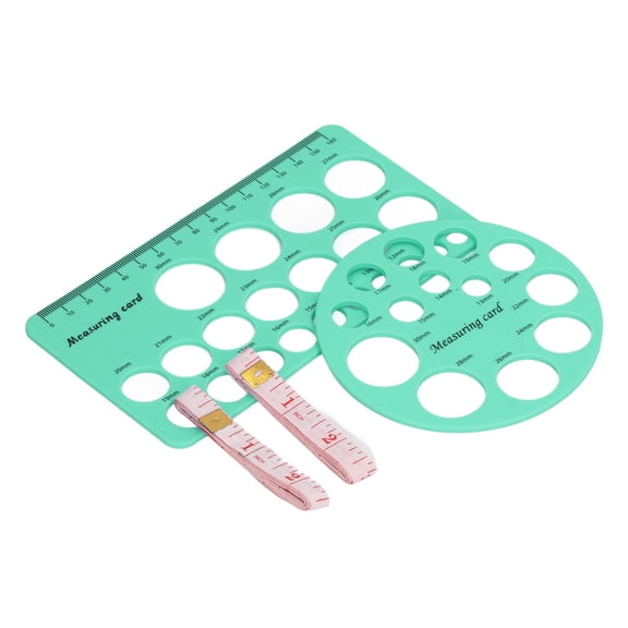 BIMZUC Flange Measurement Tool Sizing Nipple Rulers Set Silicone for Breast Pump Accessories Round and Rectangle Essential Sizing Guide for Mothers Green 7.1 inches / 18 cm