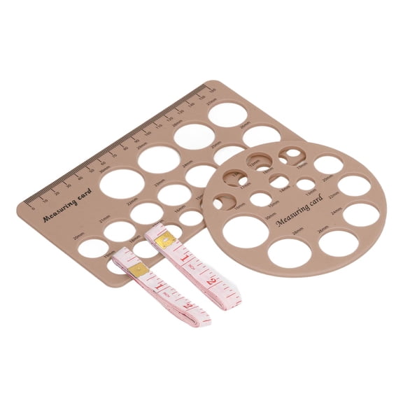 BIMZUC Flange Measurement Tool Sizing Nipple Rulers Set Silicone for Breast Pump Accessories Round and Rectangle Essential Sizing Guide for Mothers Light Brown 7.1 inches / 18 cm