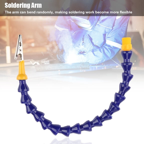 BIMZUC Flexible Soldering Arm for Helping Hand Soldering Station PCB Fixture, 11.8 Inches Replacement Tool with Crocodile Clip, Adjustable Third Hand Repair Tool for Electronics DIY
