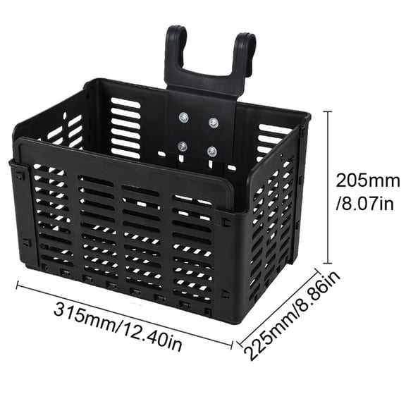 BIMZUC Foldable Bicycle Basket Quick-Release Handlebar Mount Front Rack Cycling Bag Container Bike Carry Case For Mountain Cruiser Commuter Bikes Accessories Black