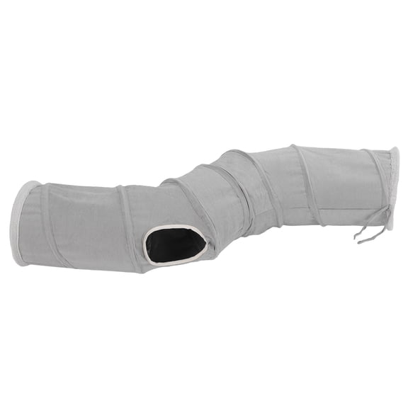 BIMZUC Foldable S-Shaped Cat Tunnel Play Tube Toy with Hanging Ball for Rabbits, Kittens, Puppies (11.4 in / 29 cm)
