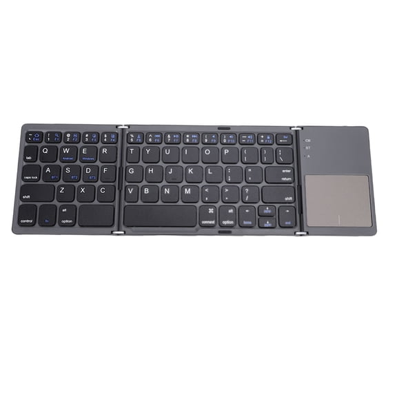 BIMZUC Foldable Wireless Keyboard with Touchpad Bluetooth Auto Sleep Portable Travel 12 inches / 30.5 cm Support for Android Gray
