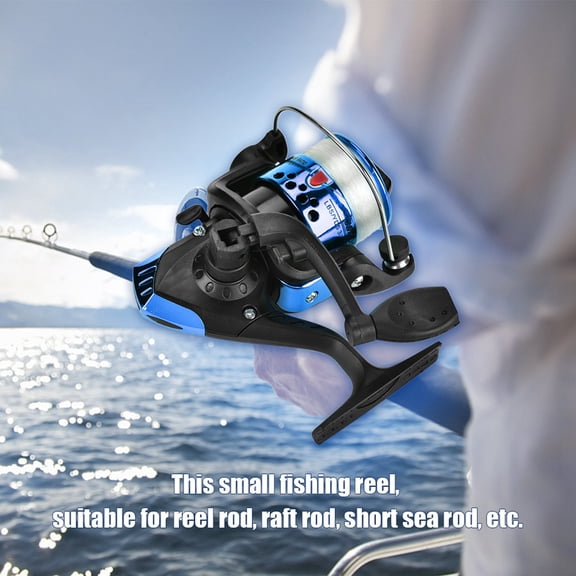 BIMZUC Freshwater Plastic Plating Lightweight Spinning Fishing Reel Tackle Accessory 5.2:1 Gear Ratio 3 Bearings Anti-Slip Handle Portable Sea Fishing Equipment - Blue (4.53 inches / 11.5 cm)