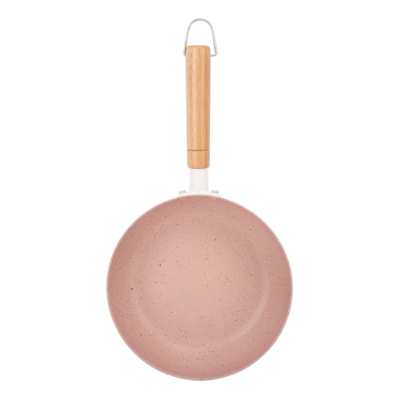 BIMZUC Frying Pan Egg Omelette Pan with Wooden Handle Aluminum Alloy Heat Resistant Induction Egg Skillet Fast Even Heating Cookware Style 2, 10.23 inches / 26 cm