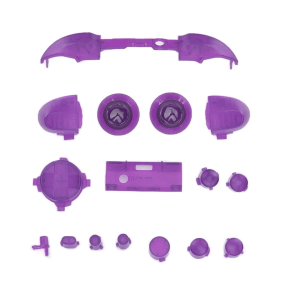BIMZUC Full Buttons Mod Kits Trigger Module Set for XBOX Series X & S Controller Transparent Purple Replacement Gaming Console Parts Accessories 4.33 inches / 11 cm[cite: 1]
