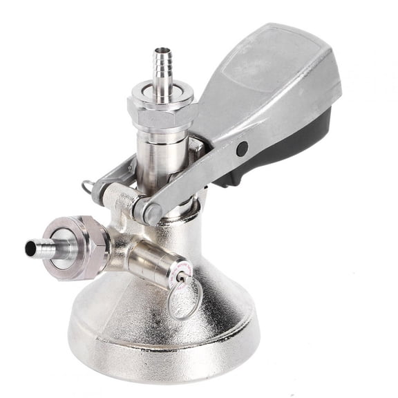 BIMZUC G Type Keg Coupler Stainless Steel Heavy Duty Beer Dispenser Connector, Commercial Tap Draft Brewing Dispensing Equipment for Bar & Homebrew, Silver (6.7 x 5.5 in / 17 x 14 cm)