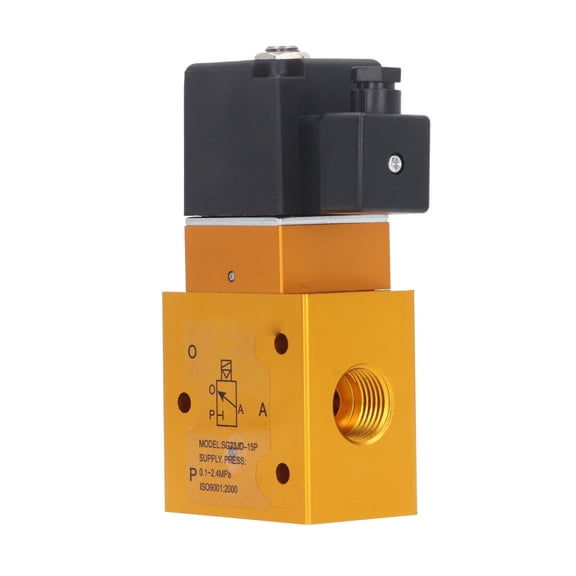 BIMZUC G1/2in Solenoid Valve 2 Position 3 Way 0.1-2.4MPa Working Pressure Inner Guide Pneumatic Air Solenoid Valve DC24V (15 mm / 0.6 inches)