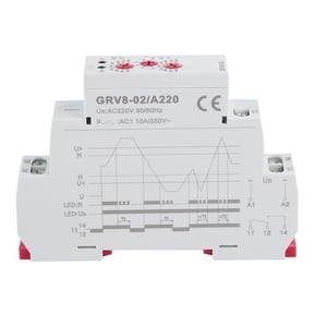 BIMZUC GRV8-02 Single Phase Voltage Control Monitoring Relay Over Voltage Protection SPDT 10A 250VAC 35mm Rail Mount DIN Rail Installation Auto Reset Compact Design Electronic Protector Switch