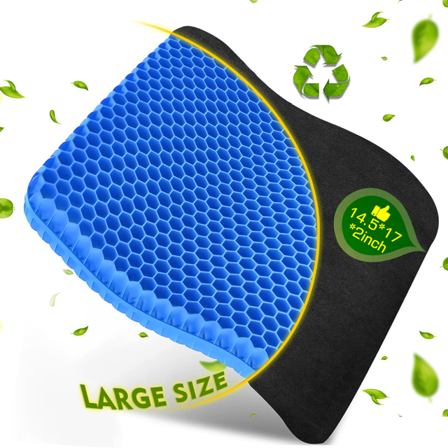 BIMZUC Gel Seat Cushion, Cooling seat Cushion Thick Big Breathable Design Absorbs