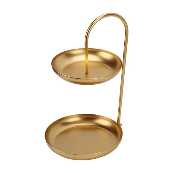 BIMZUC Gold Double Layer Detachable Modern Stylish Fruit Snack Food Tray Serving Platter for Home Living Room Bedroom Shop (12.6 inches / 32 cm)