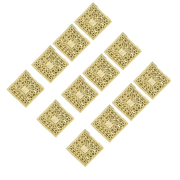 BIMZUC Gold Square 12PCS Hollow Plastic Candy Box Set Container for Wedding Bridal Shower Party Favors, Small Treat Boxes Gift Organizer (9.44 inches / 24 cm)