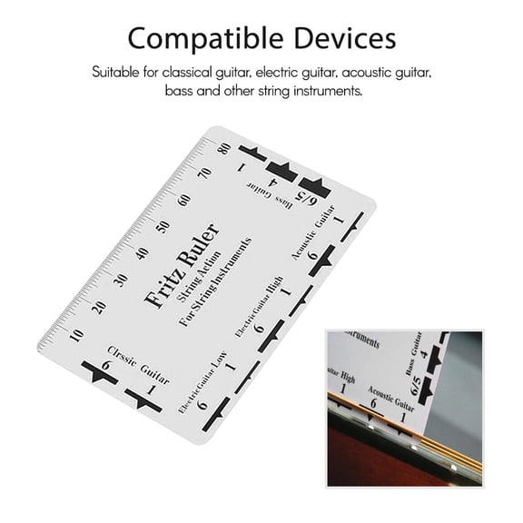 BIMZUC Guitar String Action Gauge String Pitch Ruler Luthier Tool for Classical Electric Acoustic Bass (3.34 in / 8.5 cm)[cite: 1]