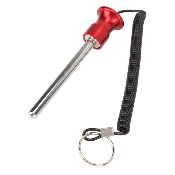 BIMZUC Gym Weight Stack Pin with Lanyard Enhanced Security Selector Lock Red 0.31 inches / 8 mm x 4.13 inches / 105 mm
