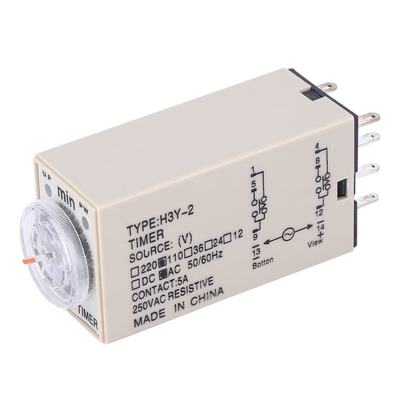 BIMZUC H3Y-2 Power On Delay Timer Time Relay, 8 Pin 110V AC Adjustable 0-3 Minutes Control Relay for Home Improvement and Automation, 2.76 x 1.18 Inches / 7.00 x 3.00 cm, 1 Pack