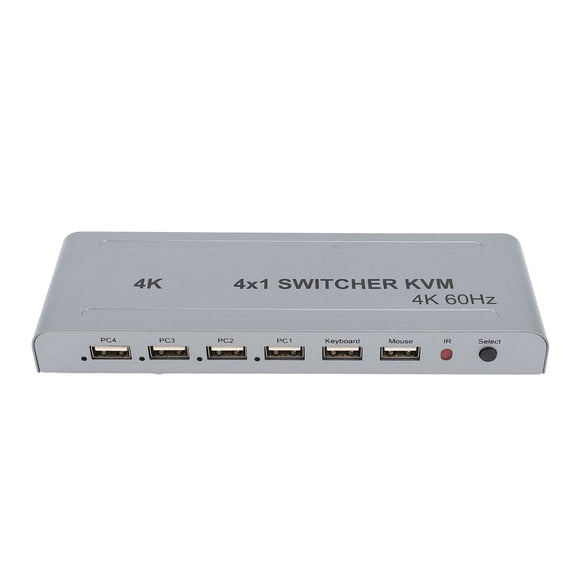BIMZUC HD Multimedia KVM Switch 4K 60Hz 4 in 1 Out Multi Viewer Seamless Switcher US Plug (8.66 inches / 22 cm)