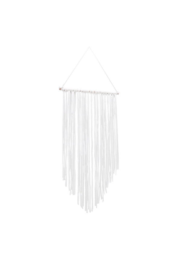 Hair Bow Organizer Durable Wood Fabric Bohemian Style Hair Clip Holder Display Wall Hanging Boho Room Decor for Girls Hair Accessories White (11.8 inches / 30 cm)