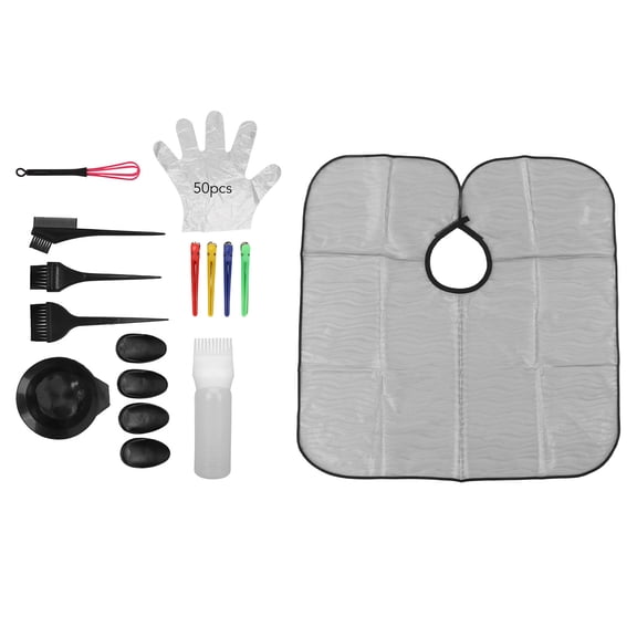 BIMZUC Hair Dye Coloring Kit, 16-Piece Professional Salon Tools Set with Mixing Bowl, Pointed Handle Brushes, Hair Clips, Waterproof Cape, Gloves and Ear Covers for Home DIY Hair Tinting