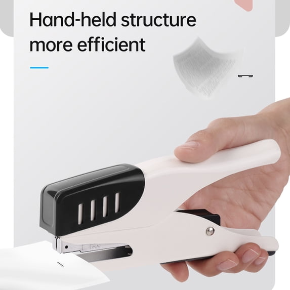 BIMZUC Handheld Stapler Heavy Duty Office Stapler 20 Sheet Capacity Less Effort Support 24/6 Or 26/6 Staple Sizes White