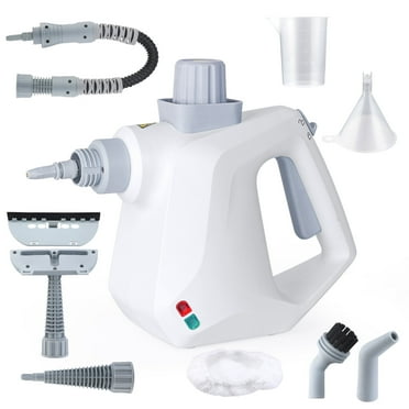 BIMZUC Handheld Steam Cleaner, 1000W Multi-Surface Cleaner with 9 Accessories, Compact Design, White