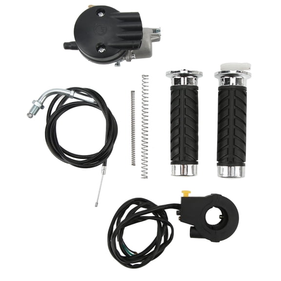 BIMZUC Handle Throttle Brake Lever Kit Universal Left Right Accelerator Grip with Kill On Off Switch Cable Set for 49cc 50cc 60cc 66cc 80cc Motorized Bicycle Motorcycle Electric Bike Parts