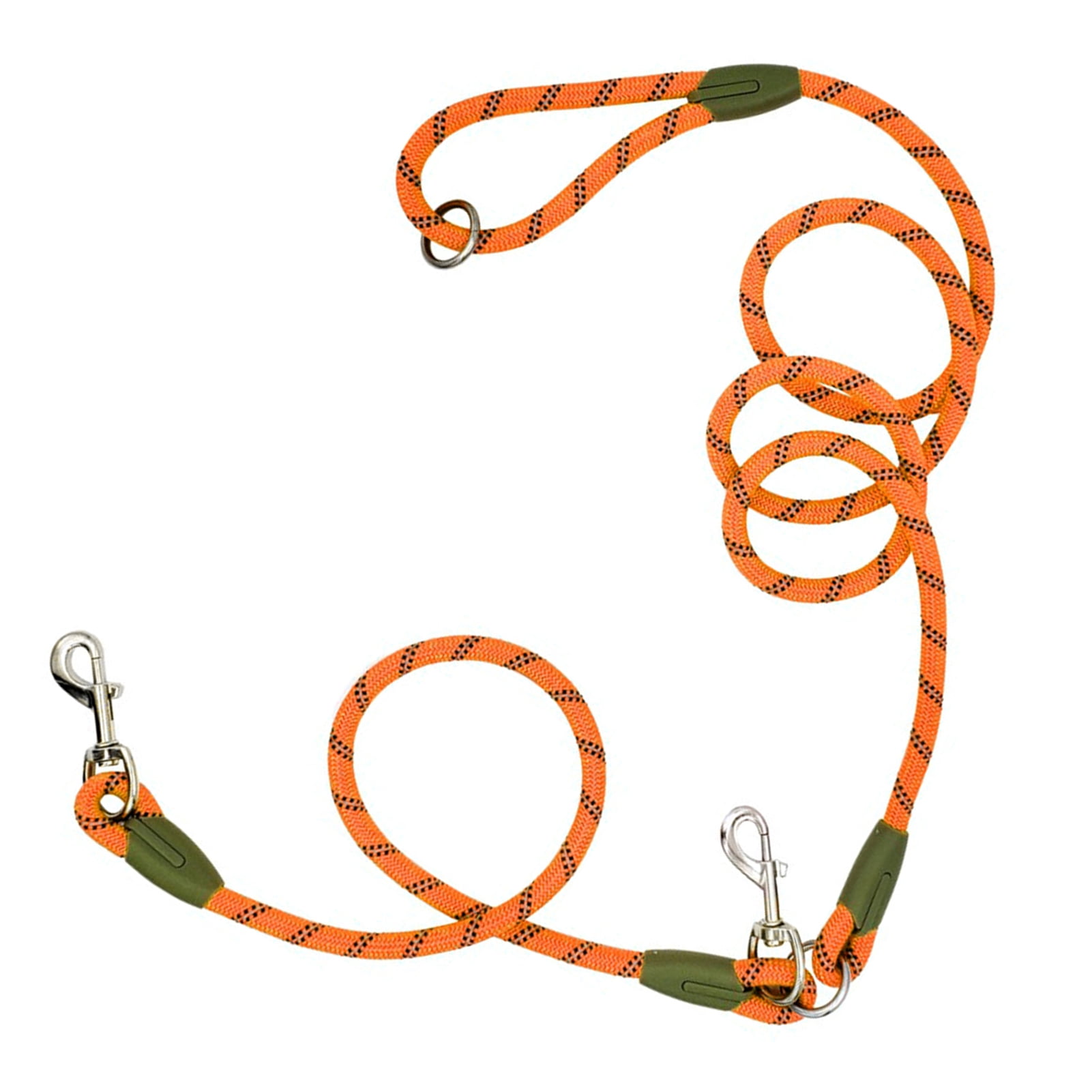 BIMZUC Hands-Free Dog Leash Nylon Training Walking Crossbody Pet Leash with Reflective Stitching Adjustable for Small Medium Large Dogs, Orange Color, Single Dog Leash Version
