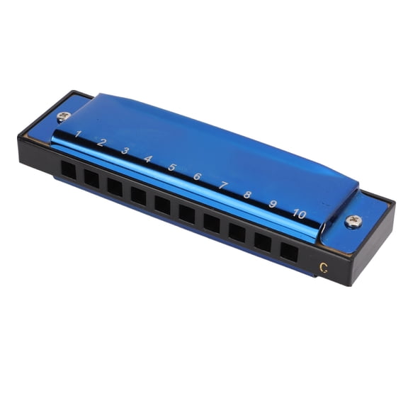 BIMZUC Harmonica C Key 10 Holes Diatonic Scale Mouth Organ Musical Instrument for Beginner Dark Blue[cite: 1]