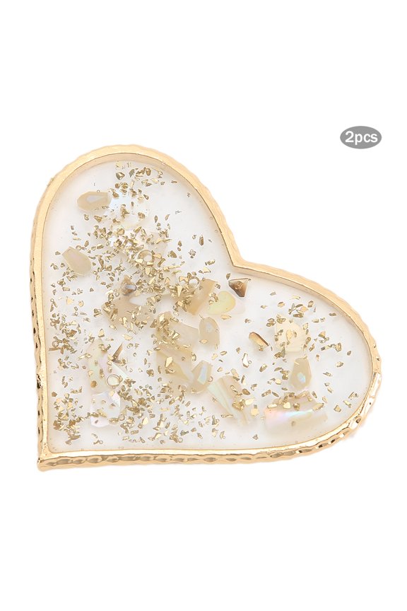 Heart-Shaped Crystal Agate Nail Art Palette and Nail Tips Display Stand, Gold-Edged Resin Practice Showing Board for DIY Nail Art Mixing Manicure Tools, Multicolor (3.15 inches / 8.0 cm)