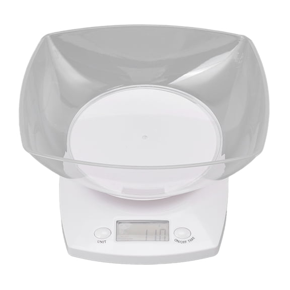 BIMZUC High Precision 5kg Digital Kitchen Scale Food Weight Scale with Removable Mixing Bowl, Electronic Baking Measuring Scale G OZ LB Unit Switching (11lb Capacity, Sleek Compact Design)
