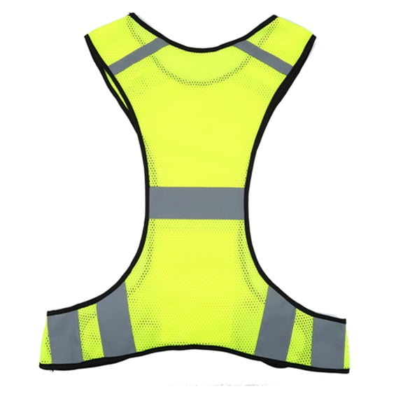 BIMZUC High Visibility Reflective Safety Vest Night Running Security Clothing Adjustable Waist for Cycling Jogging Motorcycle Walking - Lime Green (Size: 32 - 43.3 inches / 82 - 110 cm)