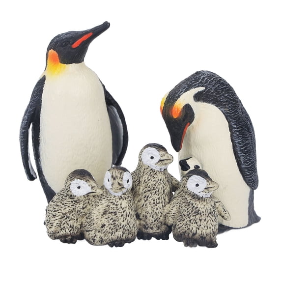BIMZUC Highly Detailed King Penguin Family Figurine Set 3 Pcs Simulation Animal Model for Early Education Cake Topper Party Decor (3.94 inches / 10.0 cm)