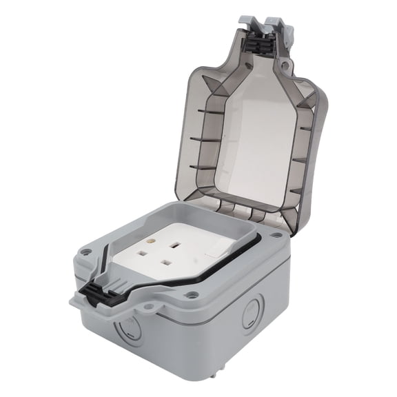 BIMZUC IP66 Outdoor Waterproof Switch Socket Box 250V Surface Mounted Splashproof Receptacle for Balcony Garden Bathroom Construction Site 6.22 inches / 15.8 cm