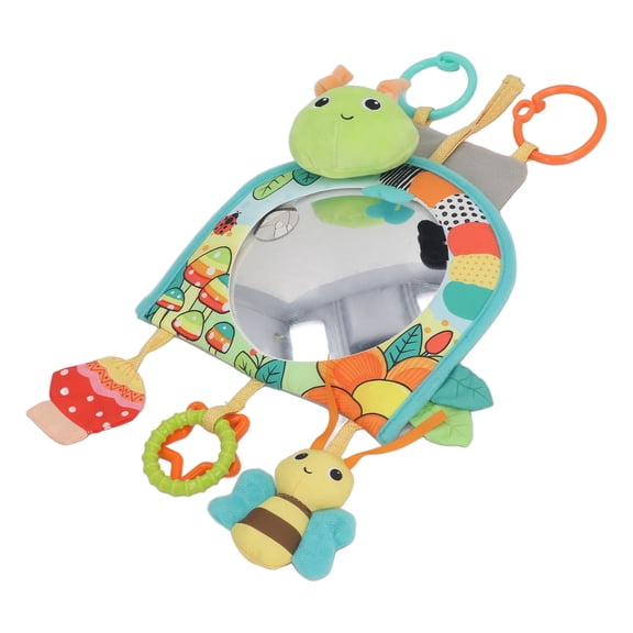 BIMZUC Infant Car Toy with Mirror Enhances Sensory Fine Motor Skills Soft Fabric Rear Facing Mirror Car Toy for Newborns Babies Caterpillar 10 inches / 25.4 cm Toddlers Interactive Travel Companion