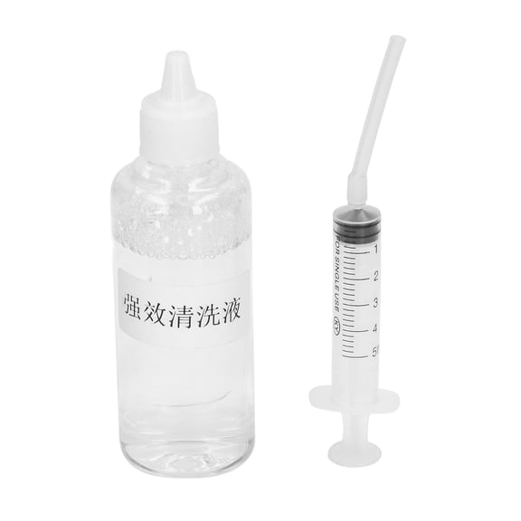 BIMZUC Ink Cleaning Solution Strong Dissolve Ability Nozzle Dye Cleaning Fluid with Syringe for Inkjet Printer, 100ml / 3.4 oz, Universal Printhead Maintenance Kit