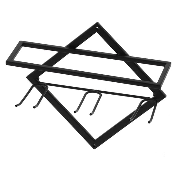 BIMZUC Innovative Wall Mounted Wine Glass Rack Holder, Modern Black Iron Hanging Shelf for Home Kitchen Dining Room Bar Cabinet Storage, Holds Multiple Glasses Efficiently (10.6 in / 27 cm)