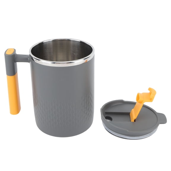 BIMZUC Insulated Coffee Mug 15.2 oz / 450ml 304 Stainless Steel Thermal Vacuum Cup with Handle and Spill-Proof Lid for Home Office Travel Everyday Use Dark Grey Premium Drinkware