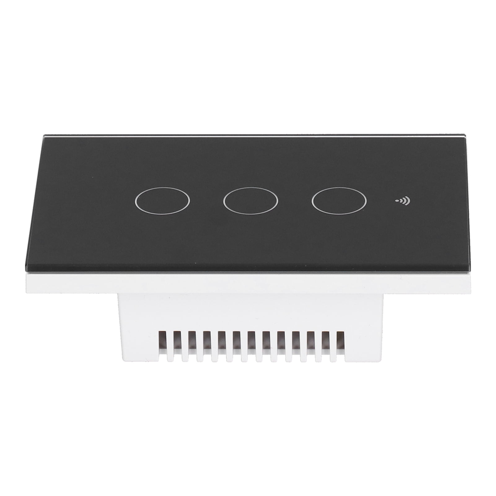 BIMZUC Intelligent Light Touch Switch Remote Control 3 Gang American Type Zigbee Home Automation Wall Switch Panel 100-240V Black (15 cm / 5.91 inches)