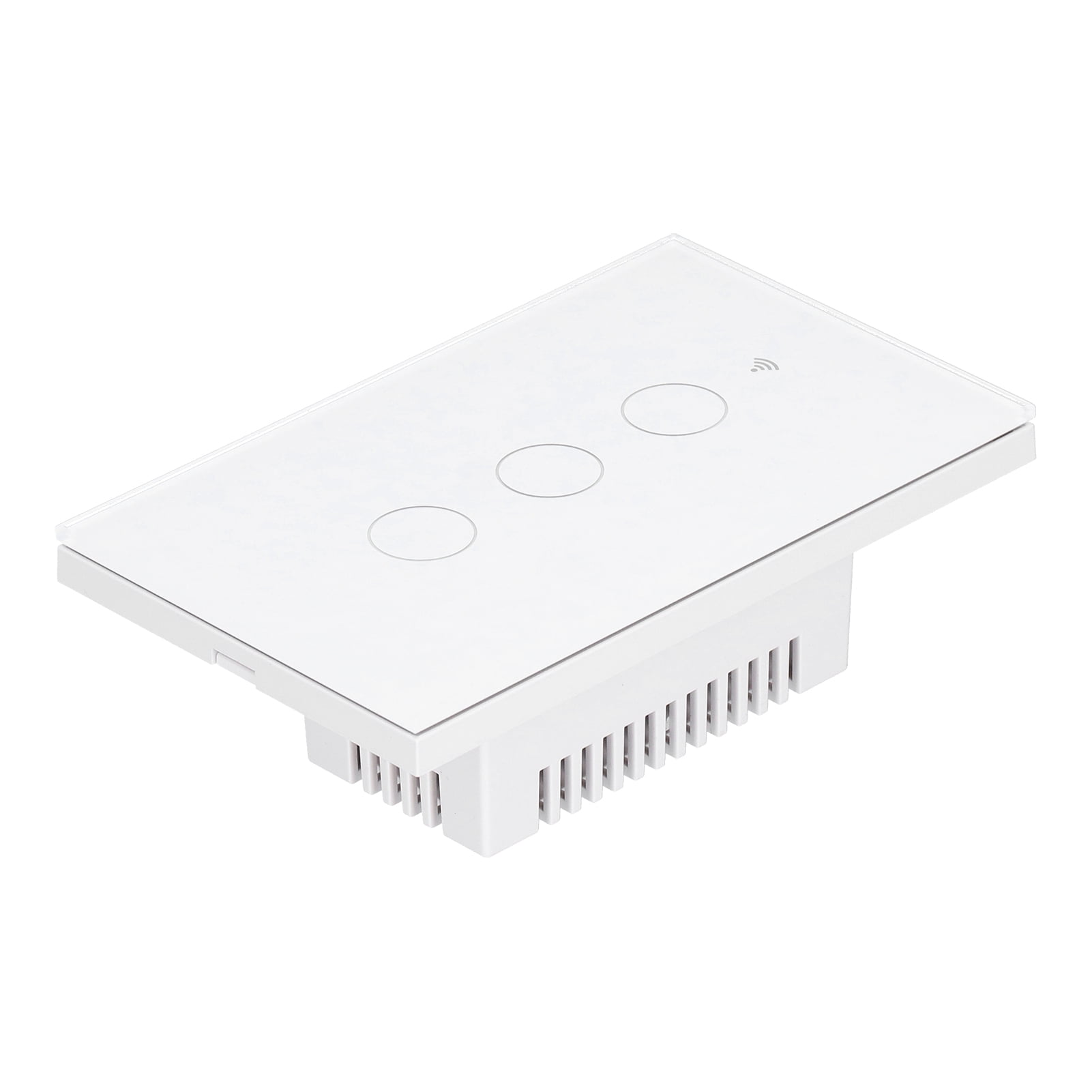 BIMZUC Intelligent Light Touch Switch Remote Control 3 Gang American Type Zigbee Home Automation Wall Switch Panel 100-240V White (15 cm / 5.91 inches)