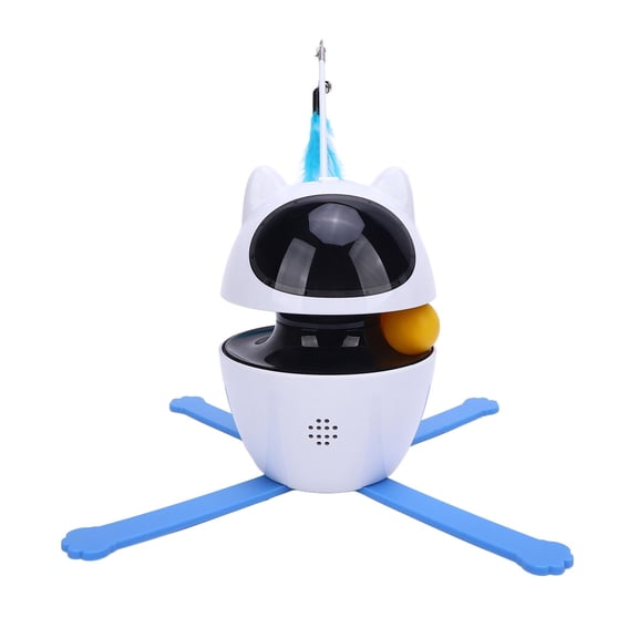 BIMZUC Interactive Cat Toy 3 Rotation Modes Smart Automatic Cat Exercise Toy for Multi Cat Homes Rechargeable Motion Activated Light Beam Chaser White