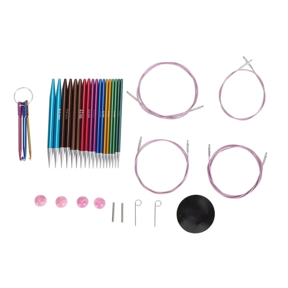 BIMZUC Interchangeable Circular Knitting Needle Set 3.5 to 8mm Portable Knitting Supplies for Beginners Professionals [cite: 13]