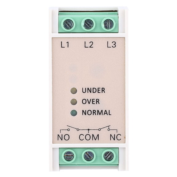 BIMZUC JVR-384 Overvoltage & Undervoltage Protector, Three Phase Power Supply Monitoring Relay 380VAC, Industrial Circuit Protection Control System (2.7 x 1.2 x 3 inches / 6.8 x 3.0 x 7.6 cm)