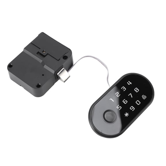 BIMZUC Keyless Cabinet Lock Fingerprint Password Smart Drawer Lock for Wardrobe Theft Prevention Digital Security Electronic File Cabinet Lock with Card and Emergency Power Interface (13 in / 33 cm)