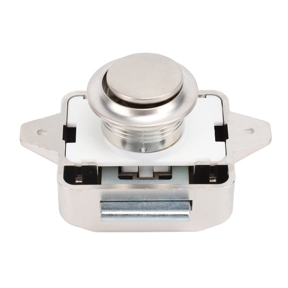 BIMZUC Keyless Cabinet Push Button Latch Lock for RV Yacht Motorhome Campervan Caravan Cupboard Door Drawer Lock Pearl Nickel Finish Latch (11.00 cm / 4.33 inches) High Quality Hardware