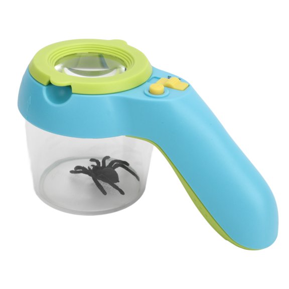 BIMZUC Kids Insect Magnifier Bug Viewer Small Observer Container with 8X Magnification Lens Lifelike Spider Model Preschool STEM Educational Toy Kit for Backyard Nature Exploration and Learning